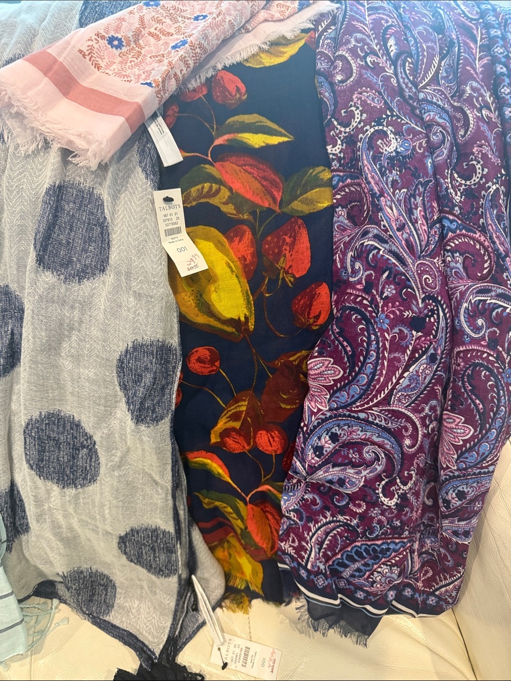 Talbots Multi-Color Patterned Scarves 9 and 1 J.Jill